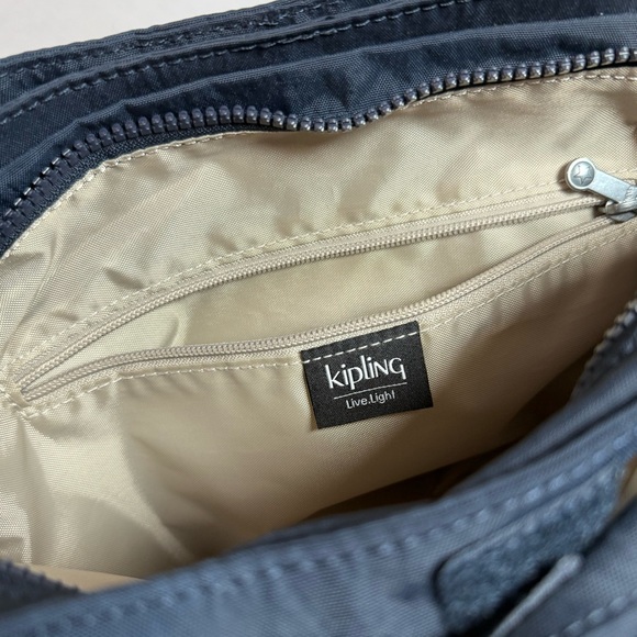 Kipling Felix Large Crossbody Handbag in Navy w/monkey keychain NWT - Picture 7 of 9